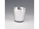glass candle holder with mercury  finish