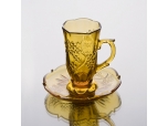 glass coffee cup and saucer
