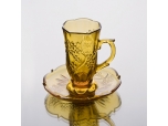 glass coffee cup and saucer