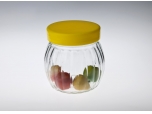 Glass jar - yellow plastic lid