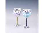 hand painted glass goblet