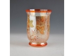 home decoration glass hurricane with crackle finished