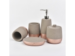 luxurious concrete bathroom set with Rose gold for hotel
