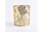 luxury silver leather cover glass candle jars