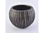 matte black concrete jar stripe pattern surface
