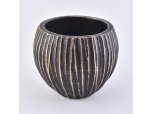 retro matte black concrete jar