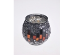 Round mosaic glass votive