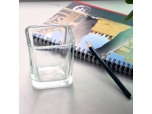 transparent glass candle holder