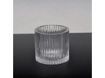 transparent ribbed glass candle holder