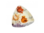 triangle glass plate with decal
