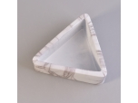 triangle white concrete candle holder with stripes printing