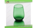 Wholesale round glass candle holder with colorful spraying