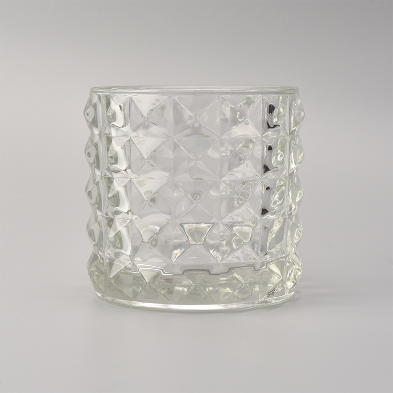 New Design Embossed Glass Candle Holder