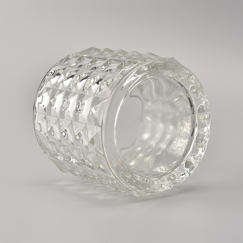 New Design Embossed Glass Candle Holder