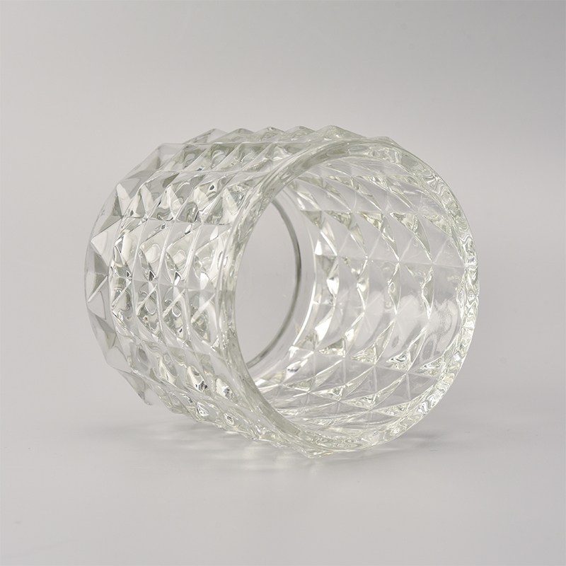 New Design Embossed Glass Candle Holder