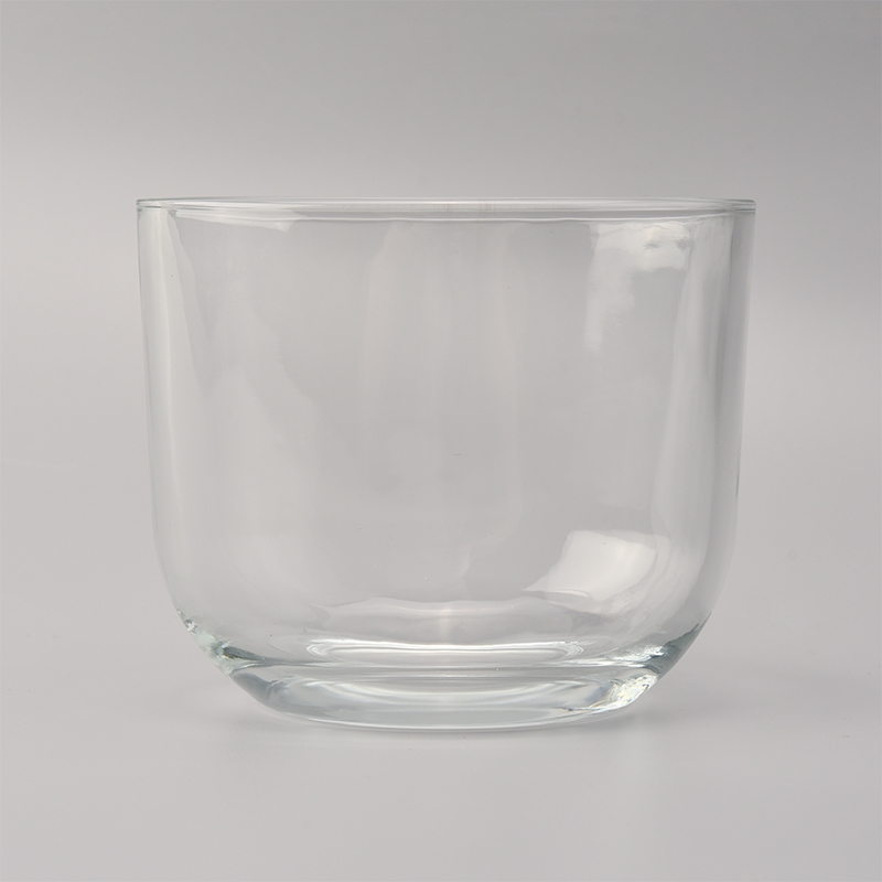 Round bottom glass candle holder